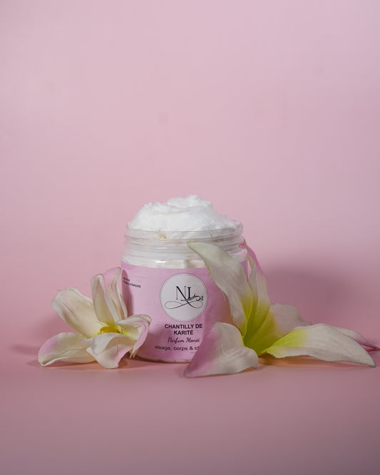 chantilly de karite monoi soin hydratant hypoallergénique corps et cheveux les douceurs de nl