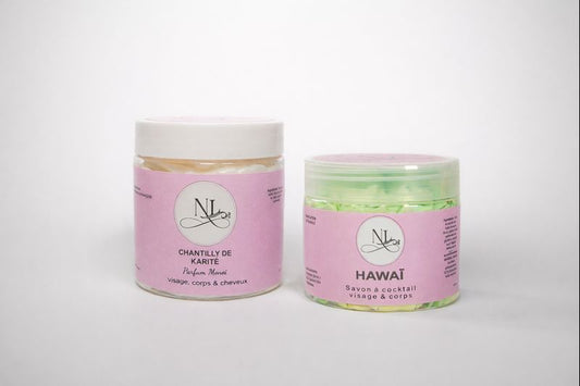 duo hawai soins chantilly de karité savon fouetté parfum exotique les douceurs de nl