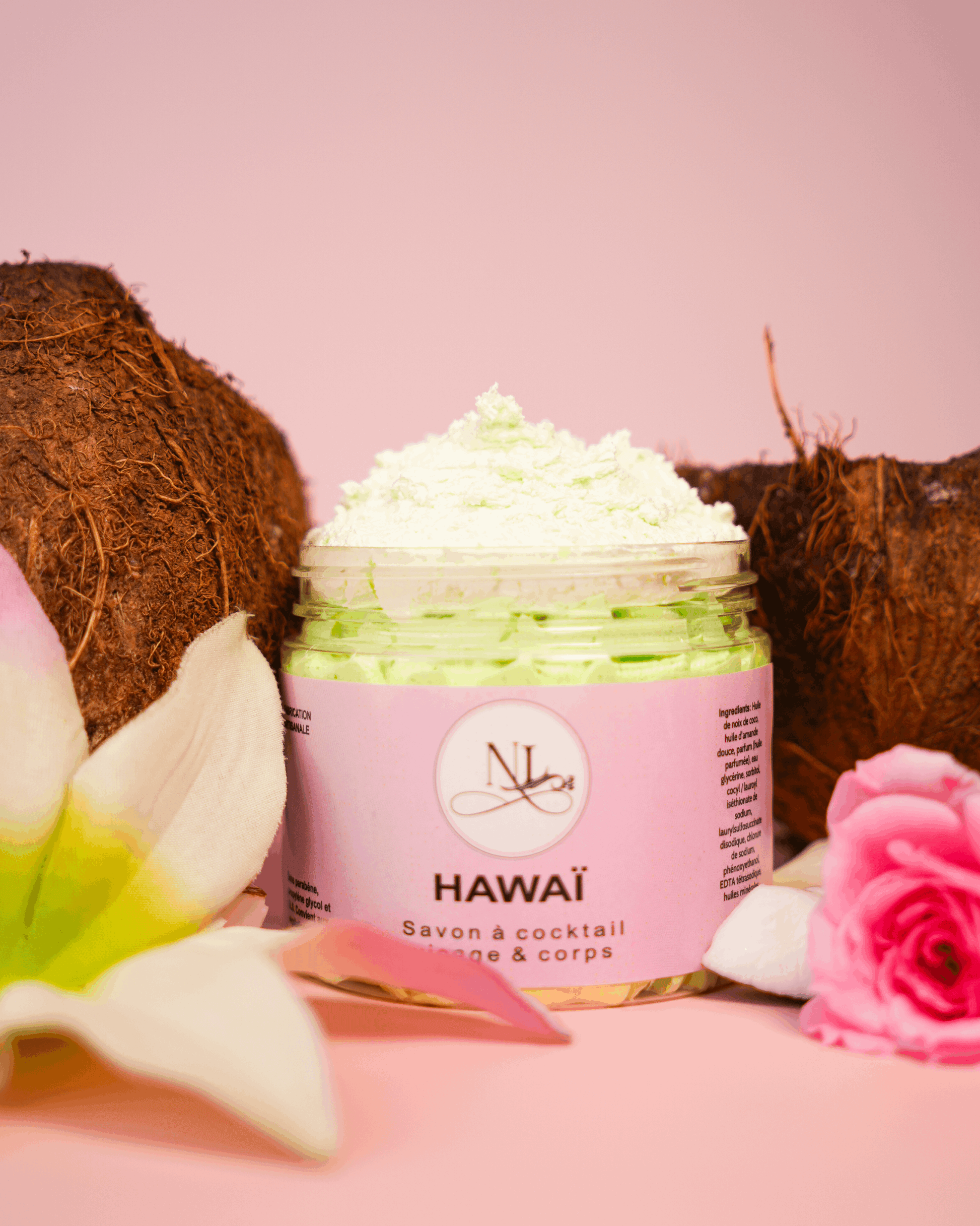 savon fouette chantilly de douche hawai parfum exotique mousse onctueuse les douceurs de nl