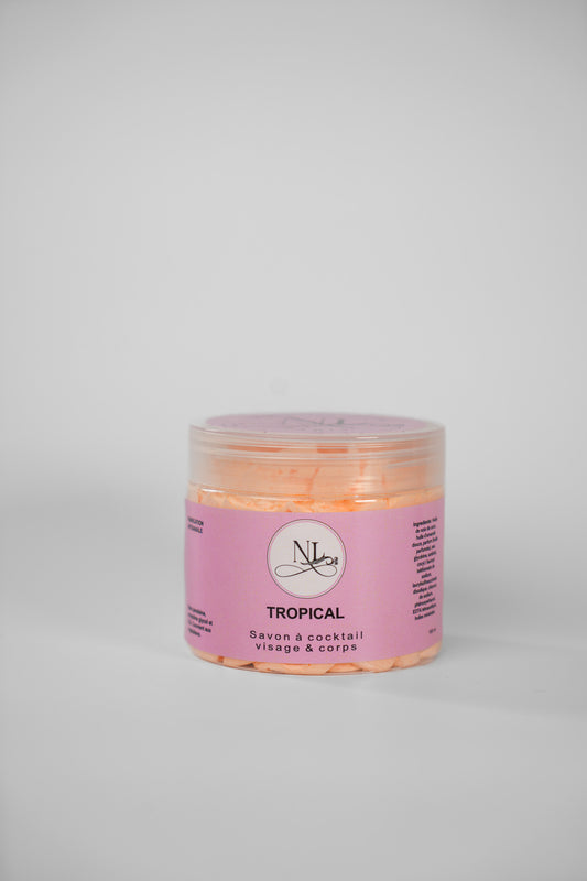 savon fouette chantilly de douche tropical parfum fruité theme des cocktails mousse légère douce les douceurs de nl